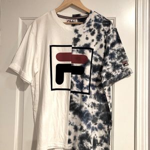 Fila Cut & Sew 50/50 Flock Frint Box Logo tee Size L